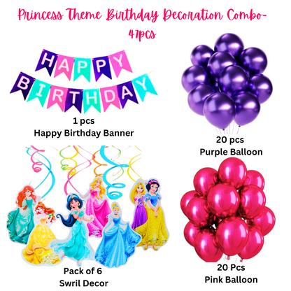 Princess Theme Birthday Decoration Kit – 47 Pieces