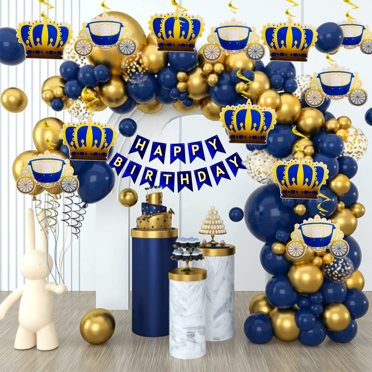 53 Pieces Prince Theme Birthday Decoration Kit for Boys