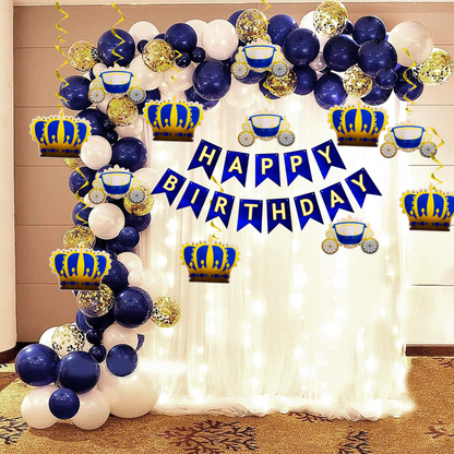 53 Pieces Prince Theme Birthday Decoration Kit for Boys
