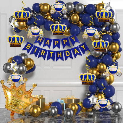 53 Pieces Prince Theme Birthday Decoration Kit for Boys