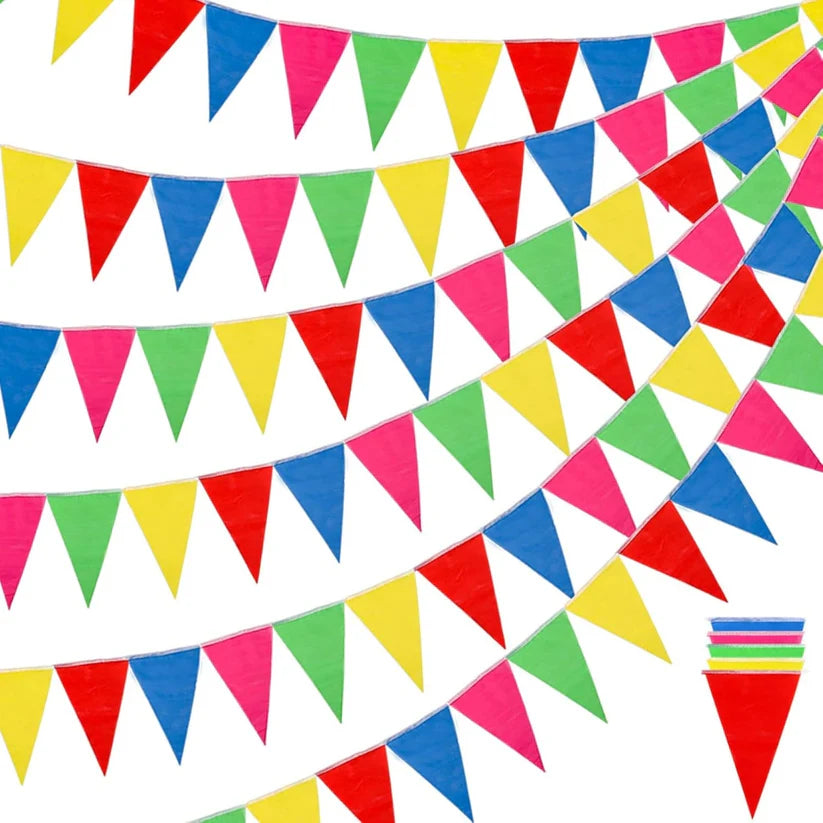 Multicolor Pennant Flag Buntings - Over 6FT