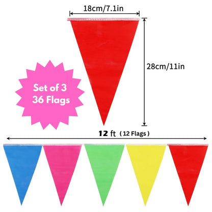 Multicolor Pennant Flag Buntings - Over 6FT