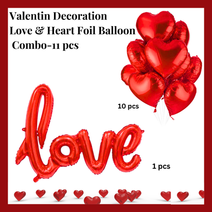 Valentines Day Balloon Decoration Items -Pack of 11pcs -Red