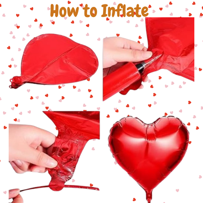 Valentines Day Balloon Decoration Items -Pack of 11pcs -Red