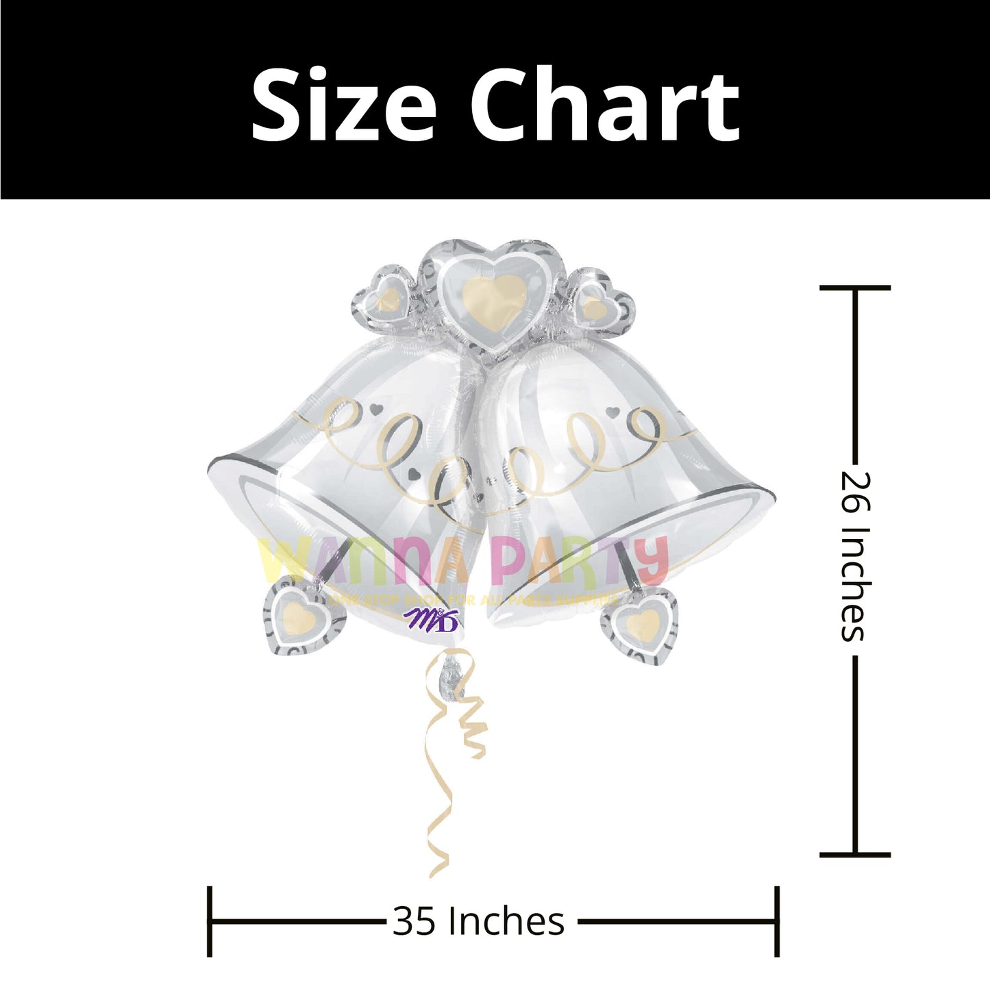 Wedding Bells SuperShape Balloon P35