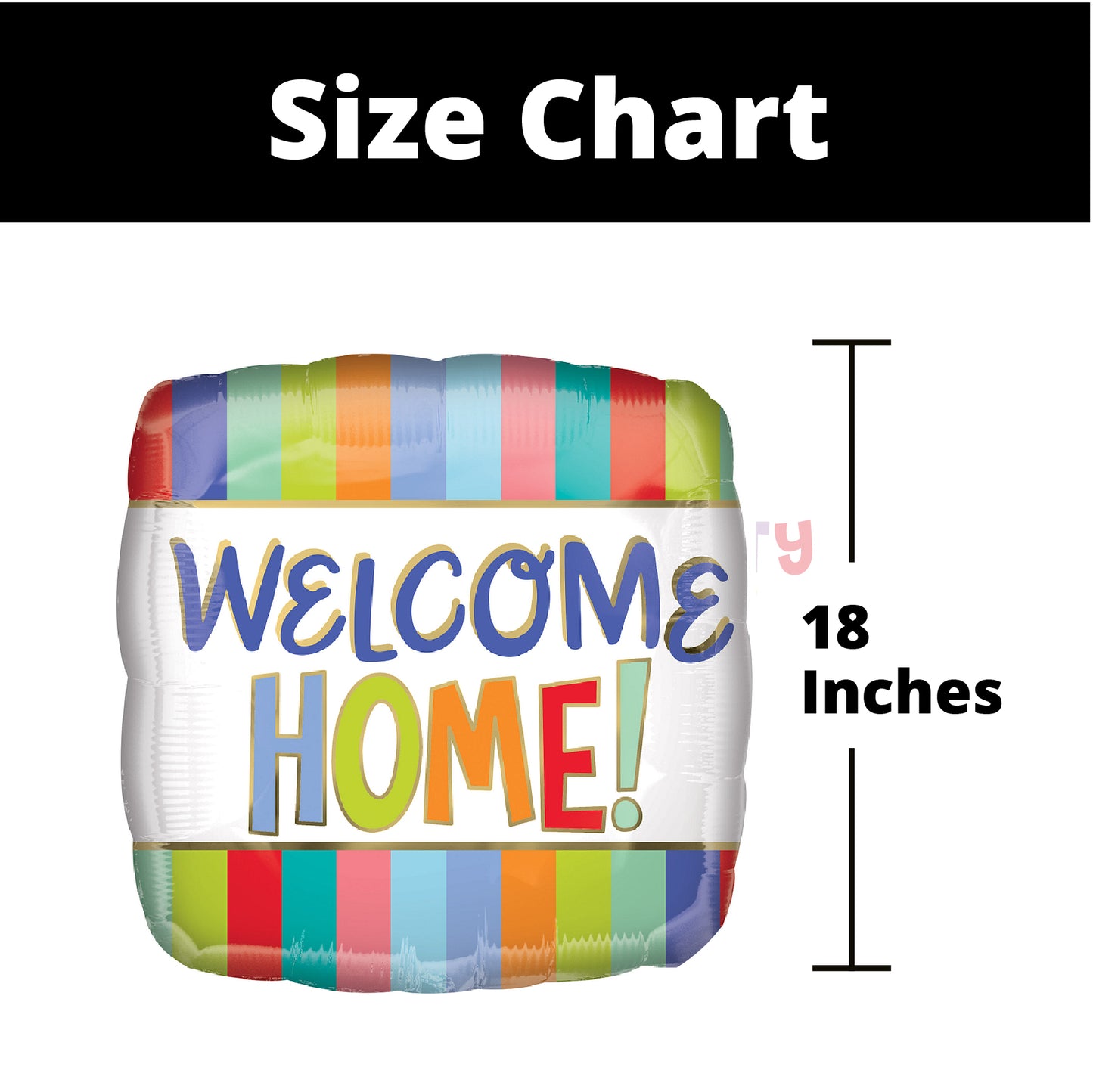 Welcome Home Square Stripes Balloon 18 Inch