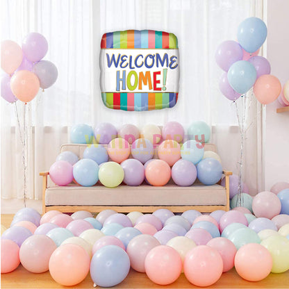 Welcome Home Square Stripes Balloon 18 Inch