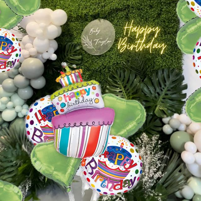 Happy Birthday Triple Layer Cake Balloon Set of 5