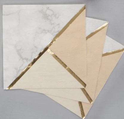 Rose Gold & Gold Paper Napkins - 16PC