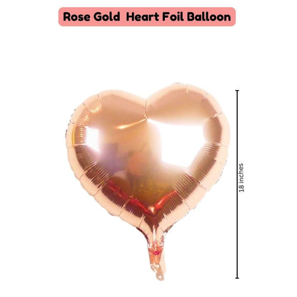 Rose Gold Heart Shaped Balloon - Pack of 4