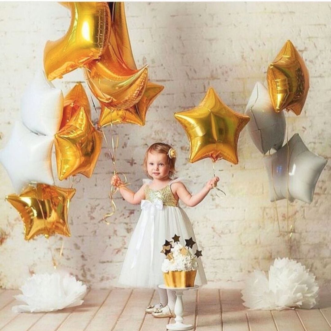 Golden Star Balloon - Set of 4