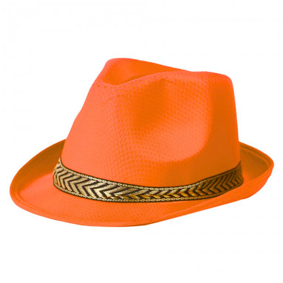 Fedora Hat Neon Orange