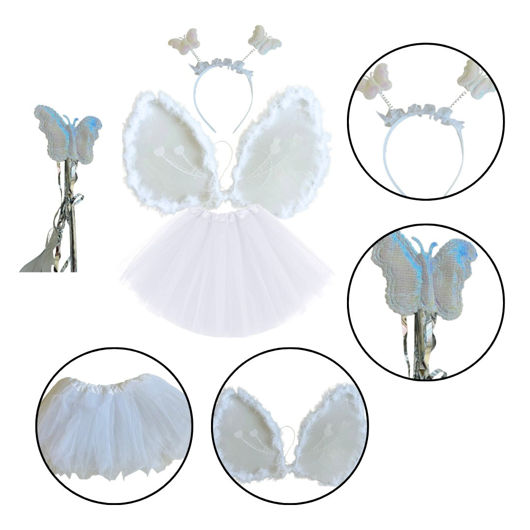 Angel Halo Wings, Tutu Skirt and Headband Set