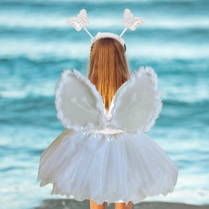 Angel Halo Wings, Tutu Skirt and Headband Set