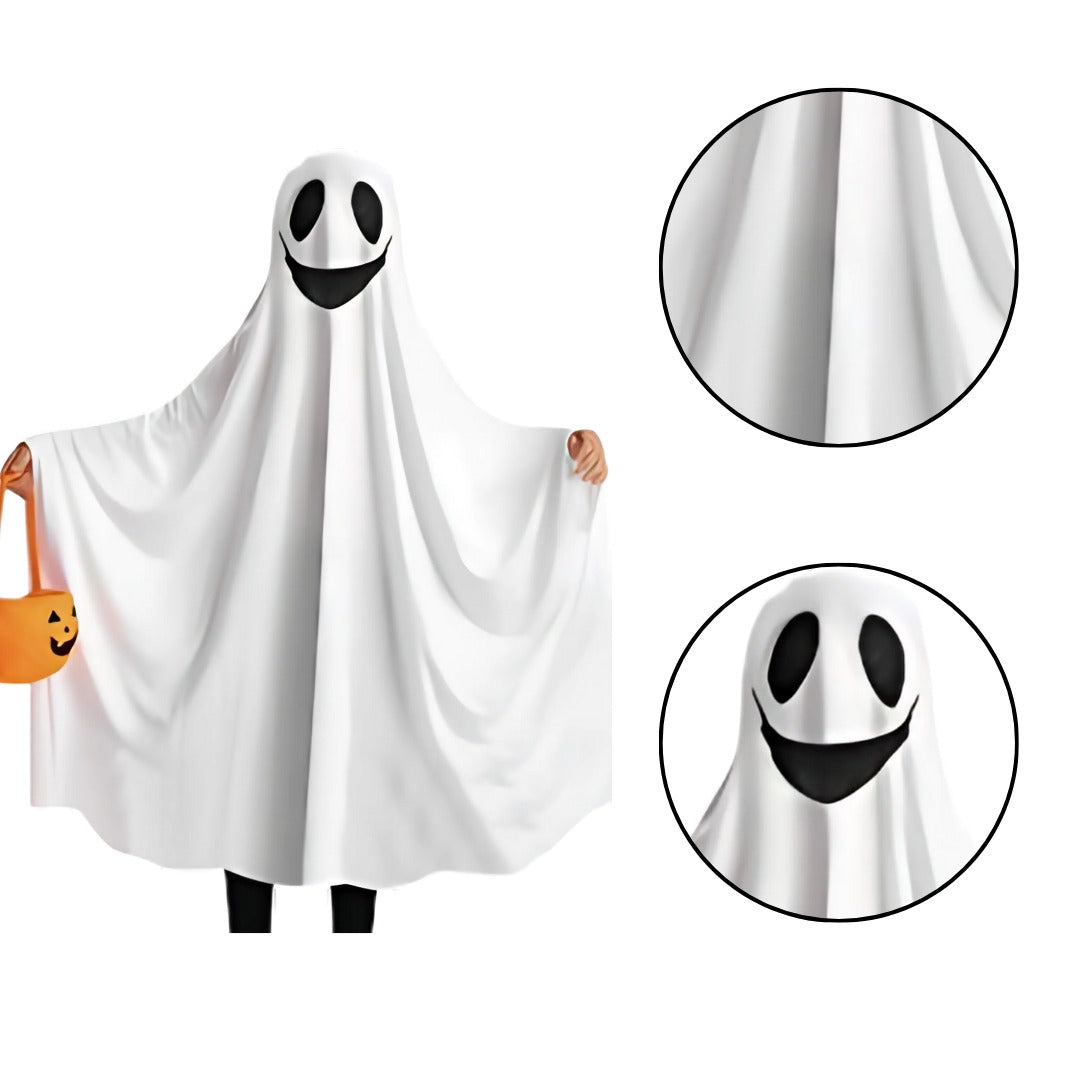 White Ghost Poncho - Size S - Age 3 to 5