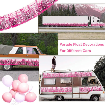 Iridescent Light Pink Foil Fringe Bunting Banner - 10FT - 1PC