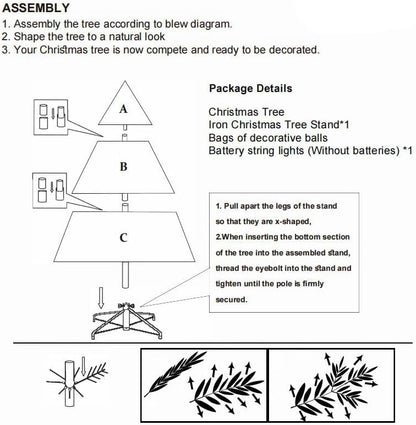 Pine Christmas Tree Green - 5FT with Cherry & Pine Tree Inserts