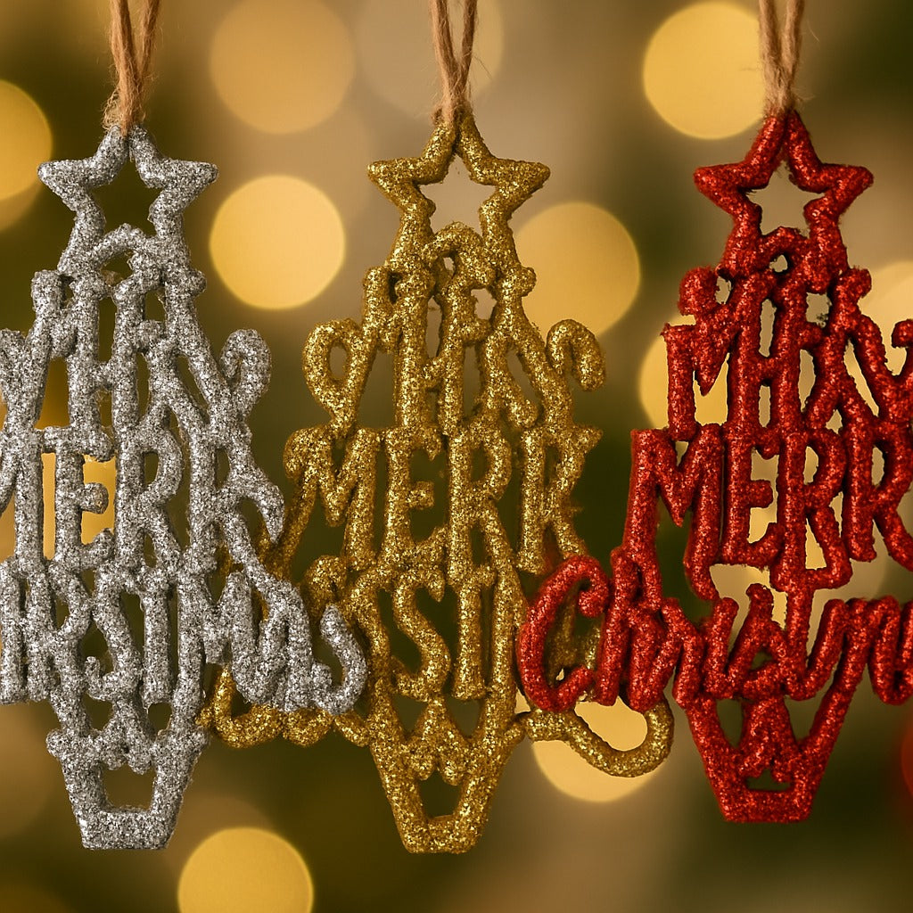 Ho-Ho-Ho Meery Christmas Tree Hangings - 3PC