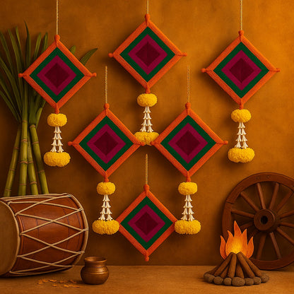 Colorful Kite Hanging Backdrop Decorations Set of 5