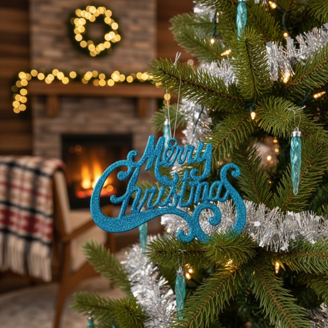 Merry Christmas Hangings Blue - 2PC