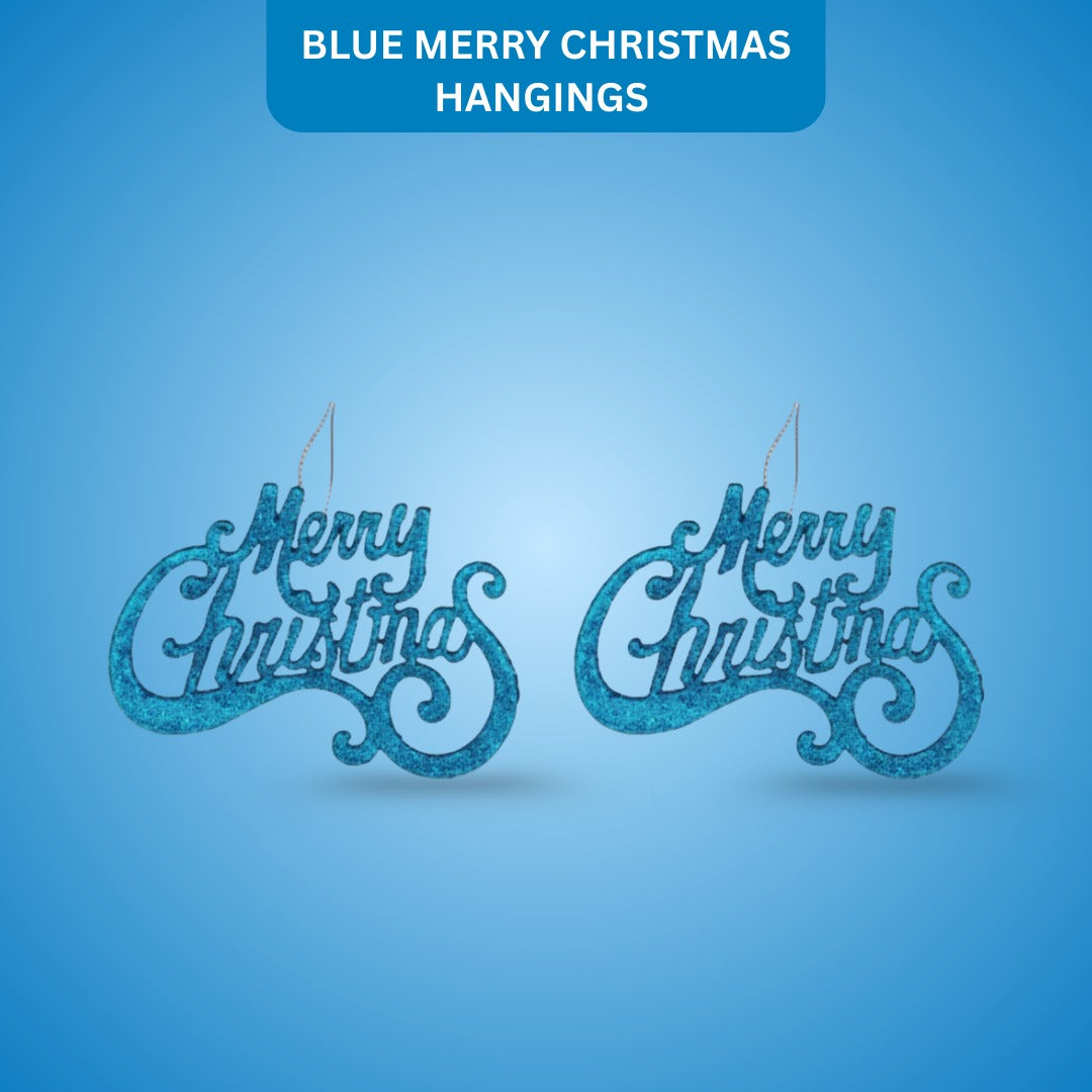 Merry Christmas Hangings Blue - 2PC