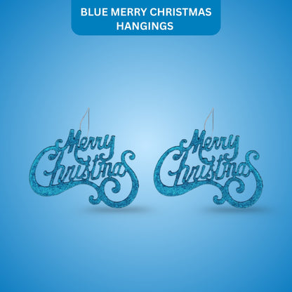 Merry Christmas Hangings Blue - 2PC