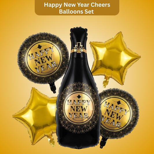 Happy New Year Cheers Balloon Set - 5PC