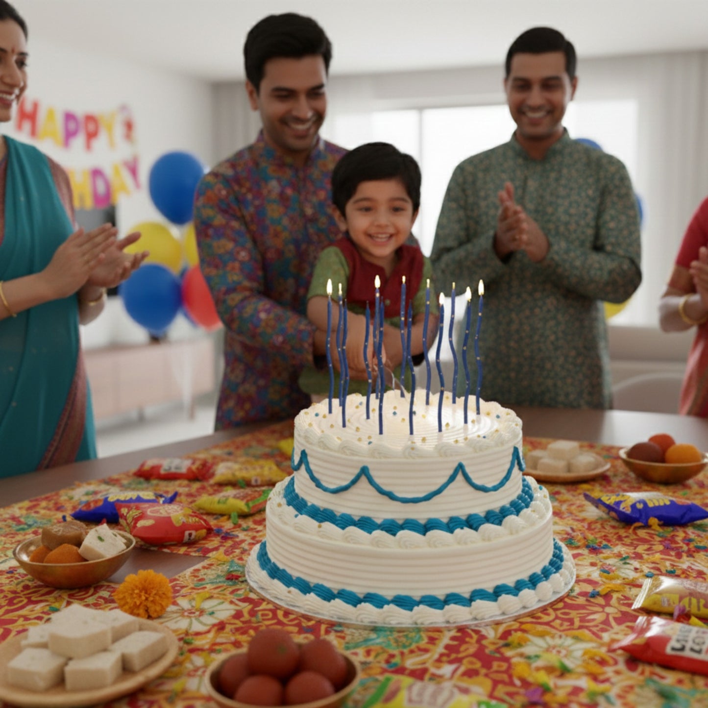 Curly Blue & Golden - 12PC