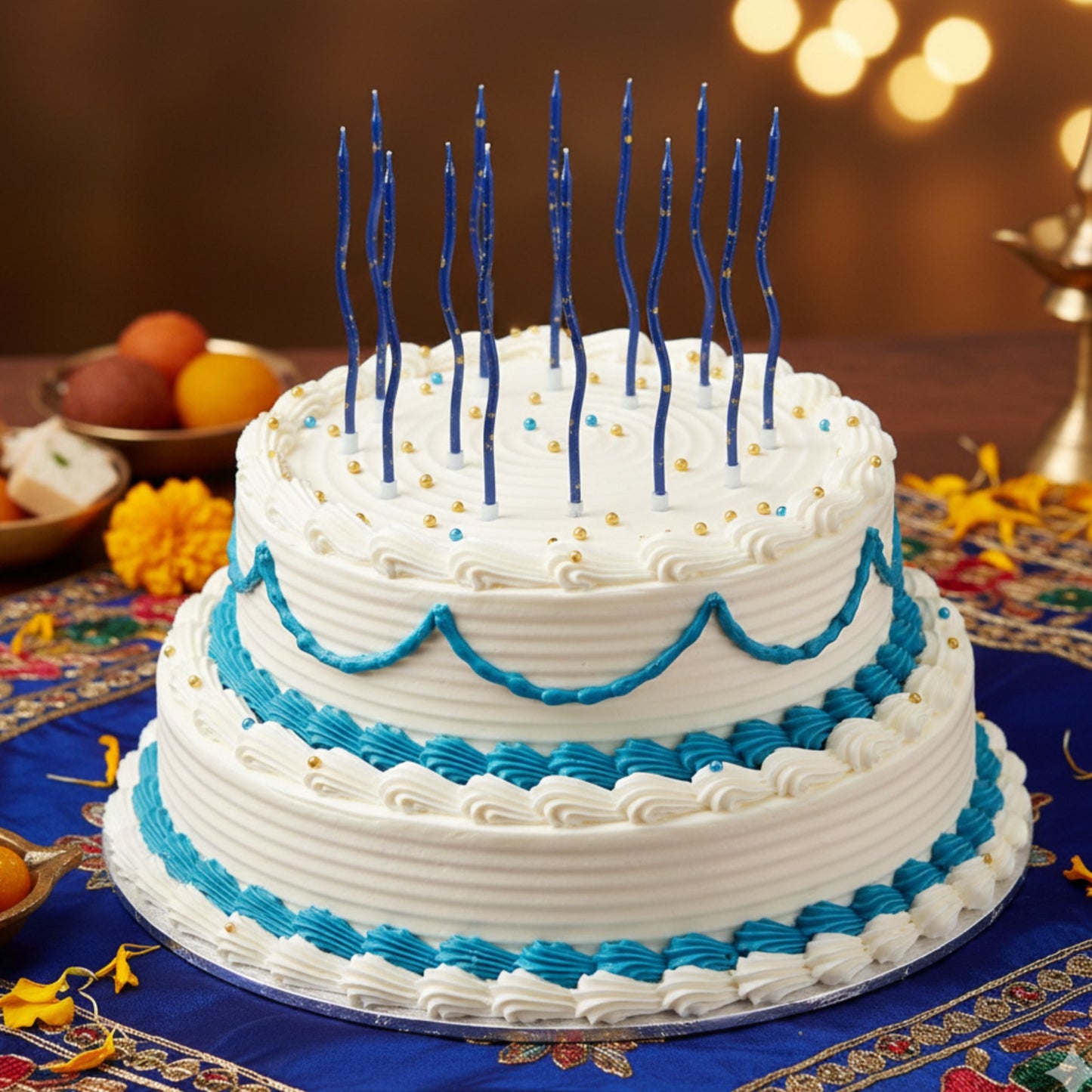 Curly Blue & Golden - 12PC