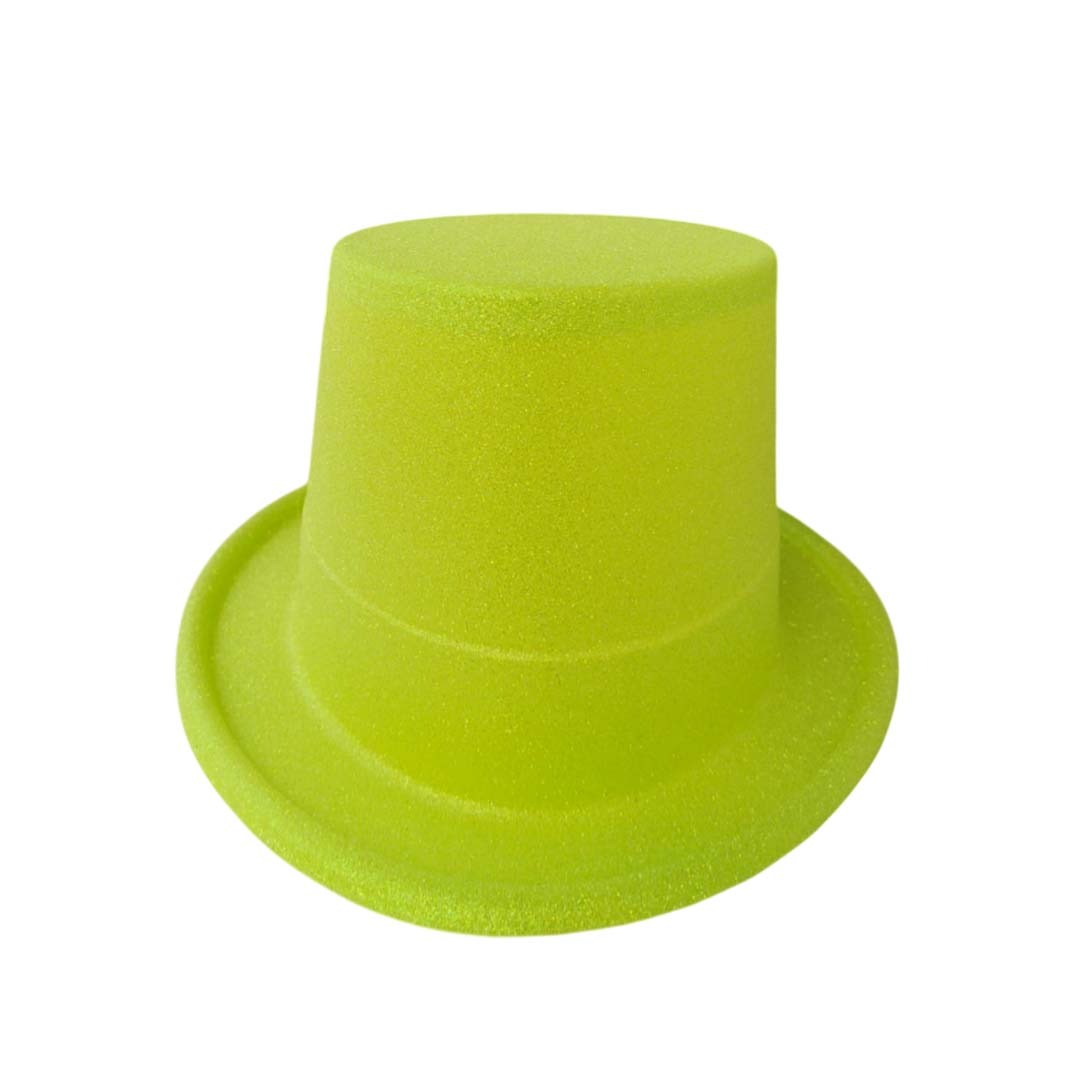Neon Yellow Glitter Hat for Adults