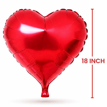 Red Heart Shape Foil Balloon Combo Pack - Helium Quality -18 inches -  4PC