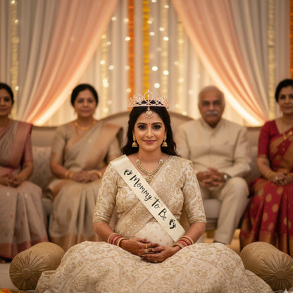 Rose Gold Tiara wth Mom To Be Sash Combo - 2PC