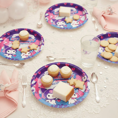 Kuromi Theme Birthday Paper Plates - 10.25 inches - 10PC