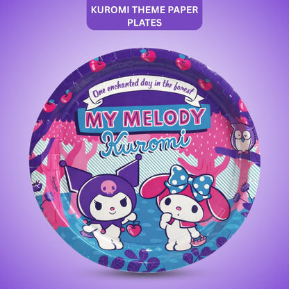 Kuromi Theme Birthday Paper Plates - 10.25 inches - 10PC