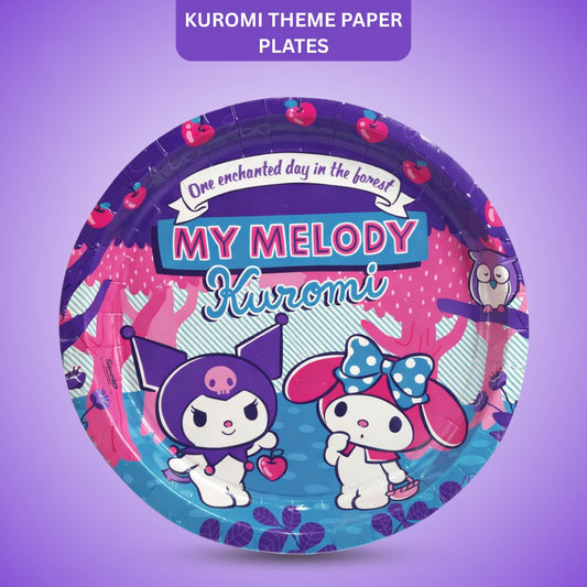 Kuromi Theme Birthday Paper Plates - 10.25 inches - 10PC