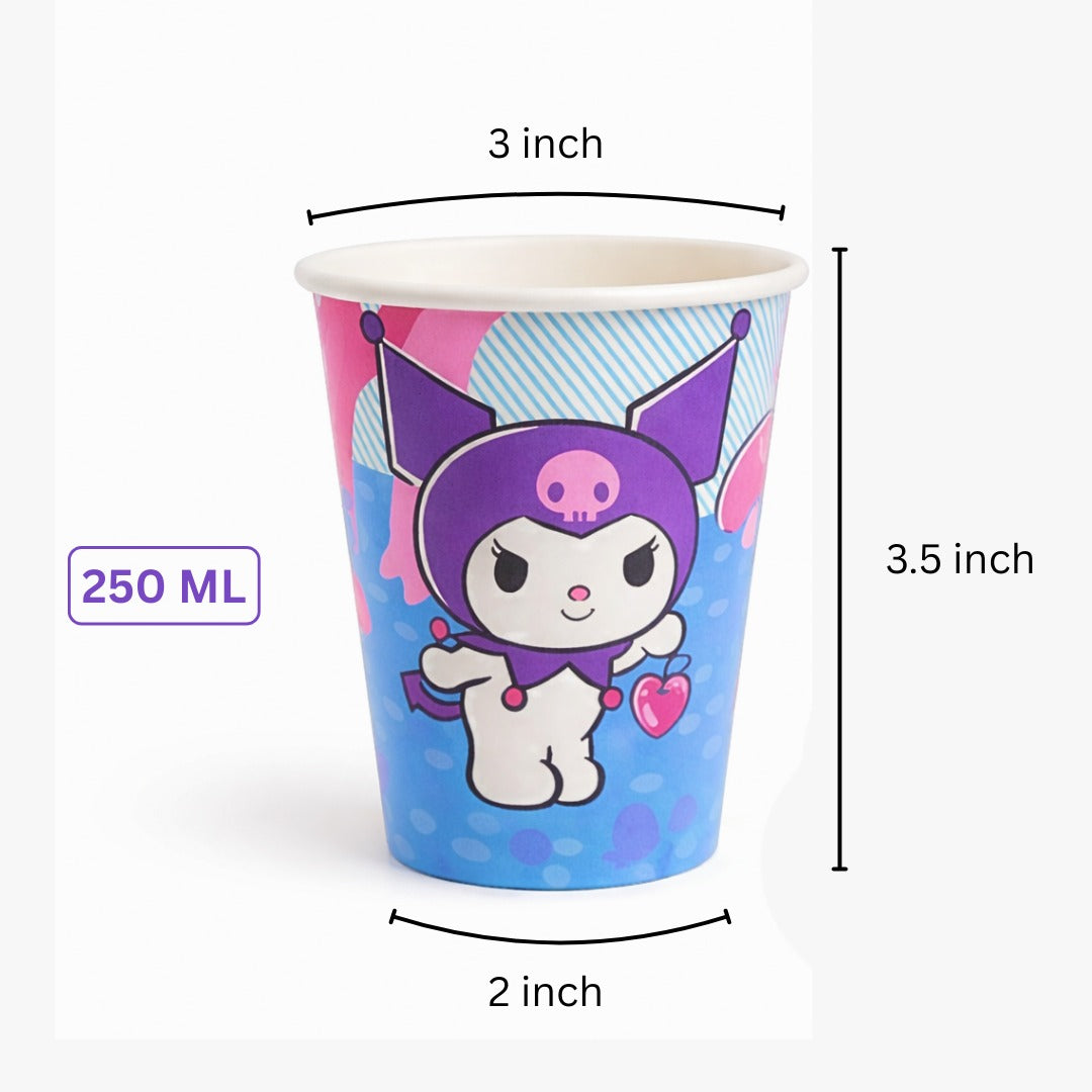 Kuromi Theme Birthday Party Paper Cups - 10PC