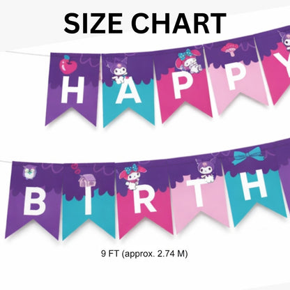 Kuromi Theme Birthday Banner - 9FT