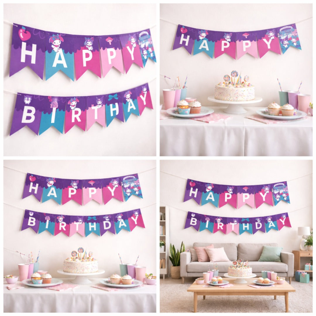 Kuromi Theme Birthday Banner - 9FT