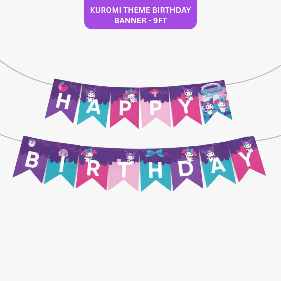 Kuromi Theme Birthday Banner - 9FT