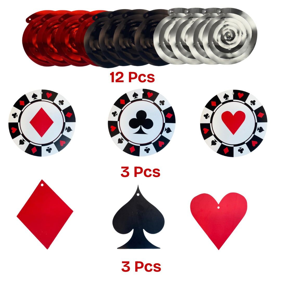 Card Party Swirl Decoration - 12PC