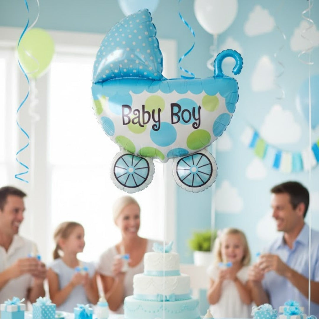14" Baby Boy Small Balloon on Stick