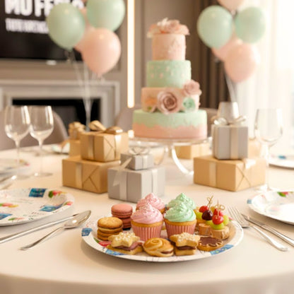 Happy Birthday Gift Boxes and Balloons Plates 10.25 inches - 8PC