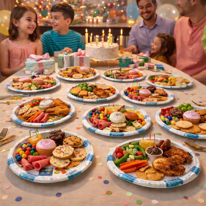 Happy Birthday Gift Boxes and Balloons Plates 10.25 inches - 8PC