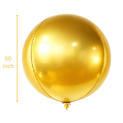 Large Mirror Balls Godlen Orbz Foil Balloon - 50 inches