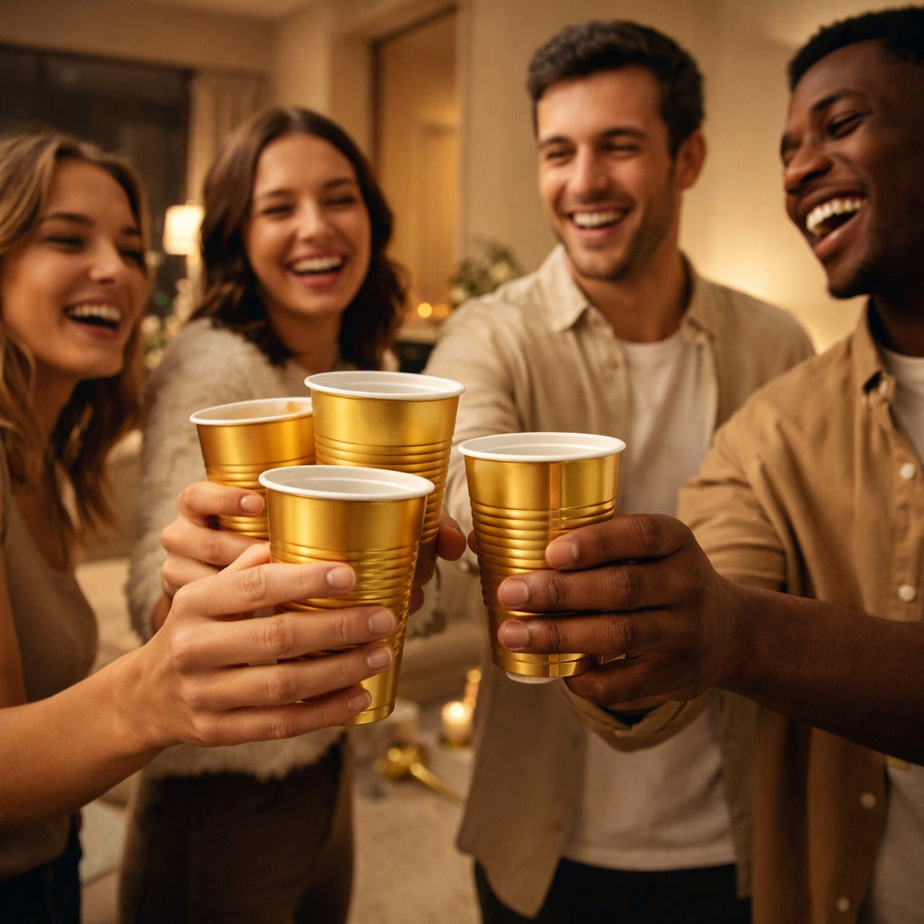 Beer Pong Cups Golden - 20PC