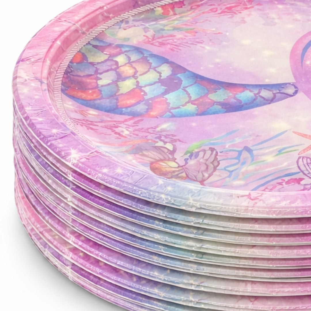 Mermaid Theme Party Paper Plates - 9 inches - 10PC