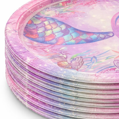 Mermaid Theme Party Paper Plates - 9 inches - 10PC