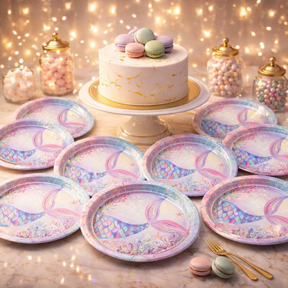 Mermaid Theme Party Paper Plates - 9 inches - 10PC