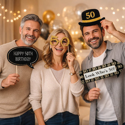 50th Birthday Photo Props - 20PC