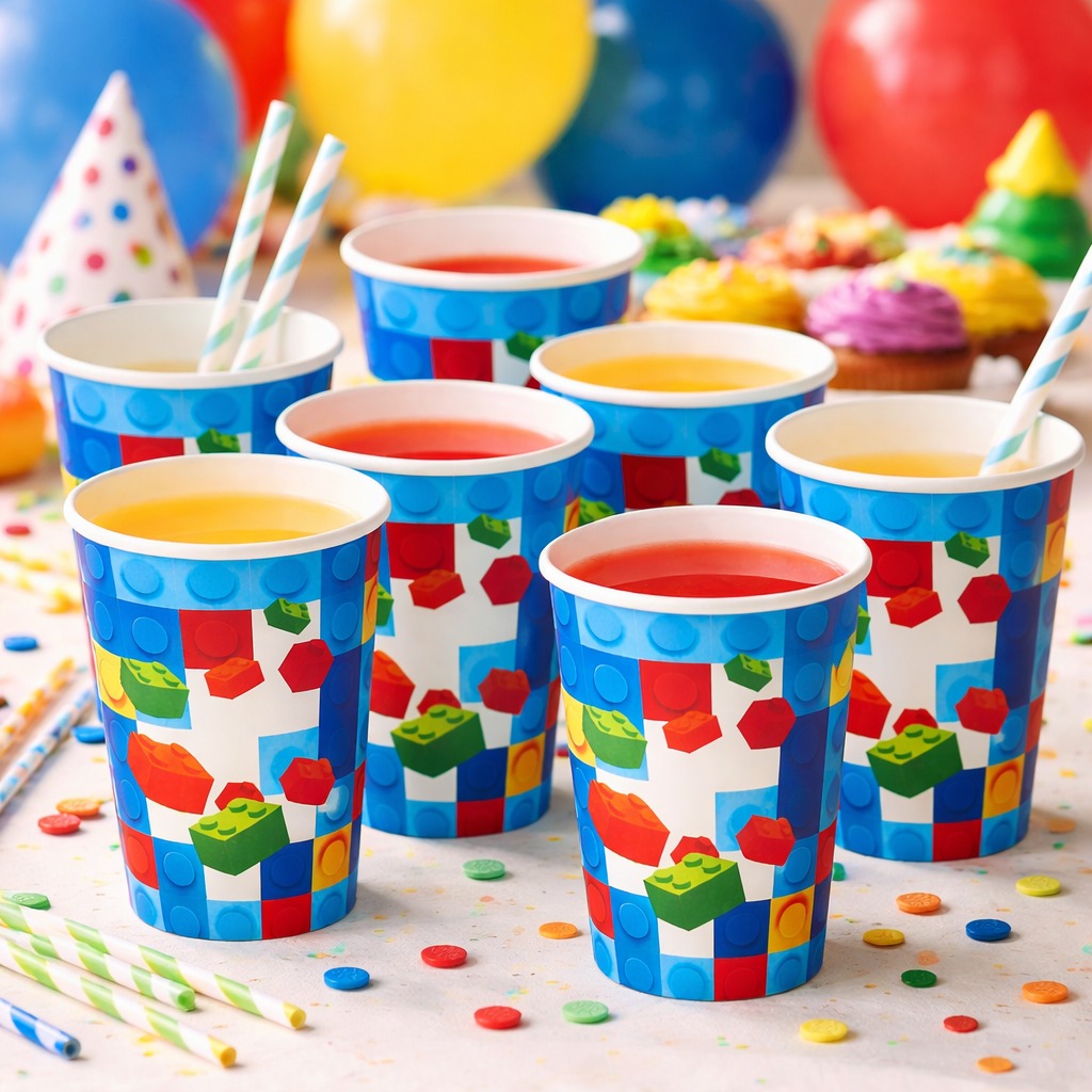 Lego Blocks Theme Party Paper Cups - 10PC
